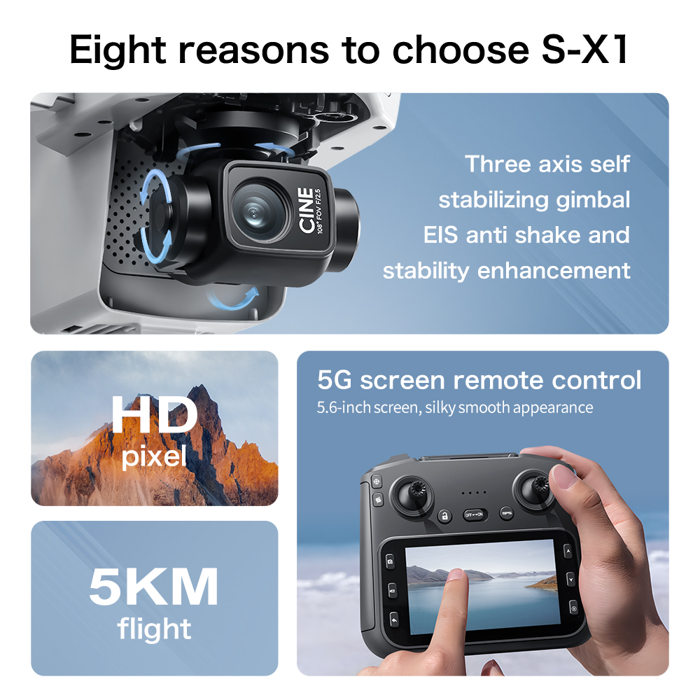 Original S-X1 GPS Foldable RC  - огляд і ціна Drone Camera With Gimbal